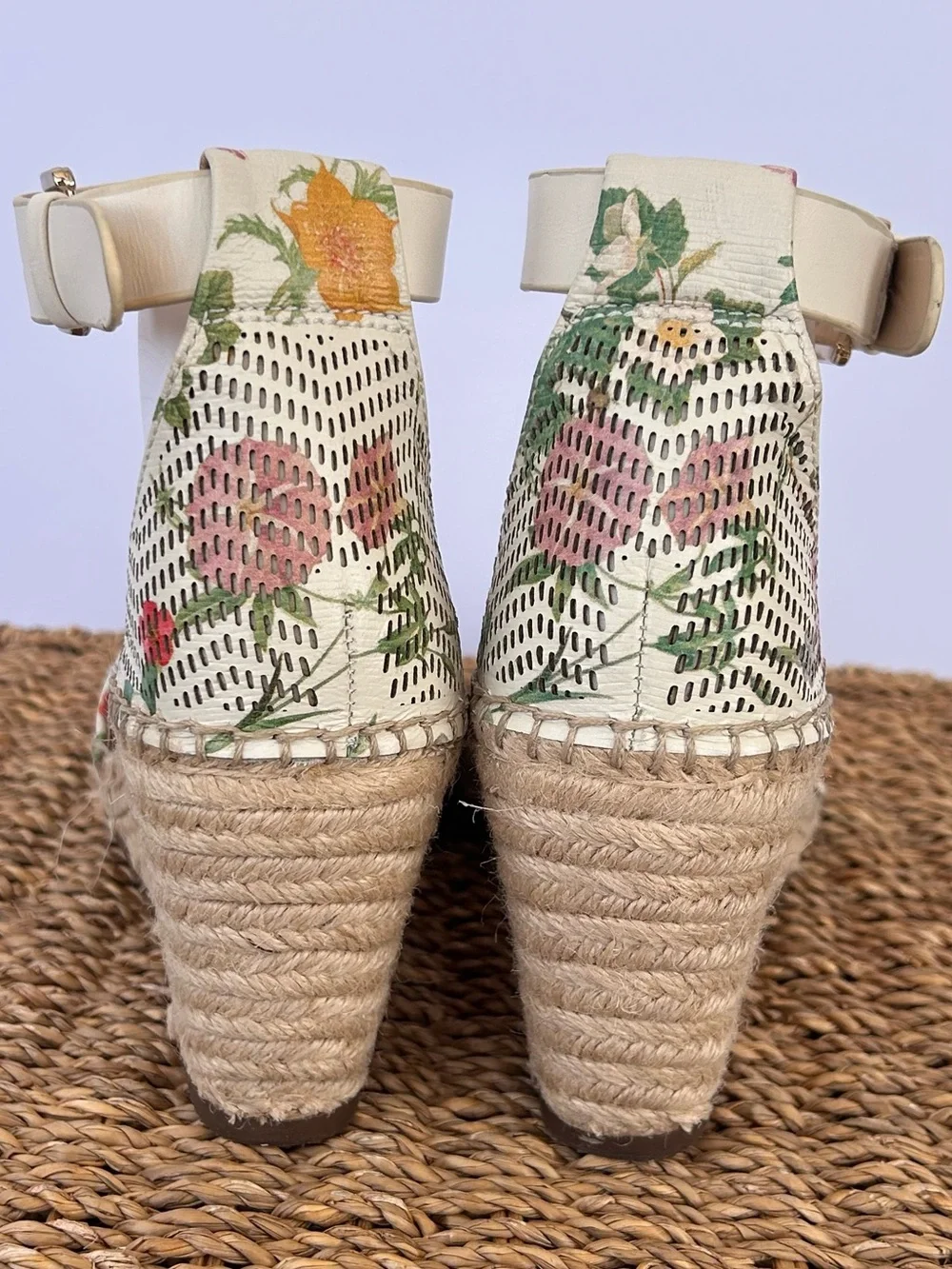 Vince Camuto Women’s Leerata Wedge‎ Espadrille Sandal Floral Print Size 7M